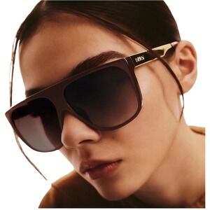 Quay Women's No Curfew Oversized Shield Sunglasses‎ With Hard Case